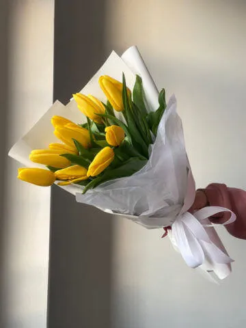 15 yellow tulips