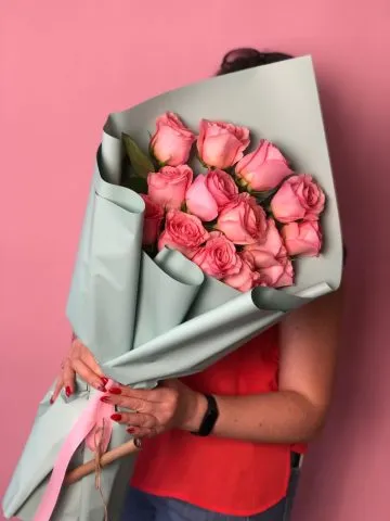 Bouquet of pink roses 100 cm