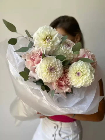 Bouquet of Dahlias and Roses